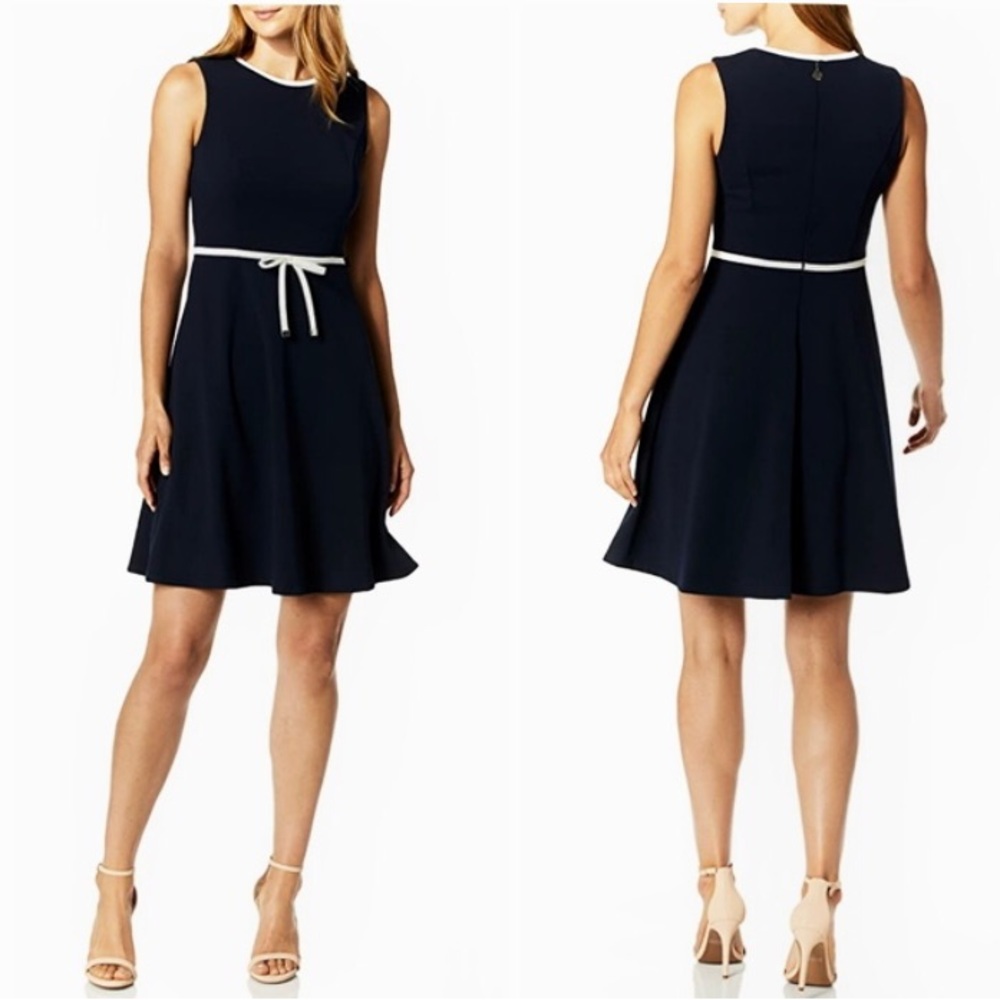 ❤️ LAST CHANCE Tommy Hilfiger SZ 10 Black Sleeveless Scuba Crepe Fit Flare Dress